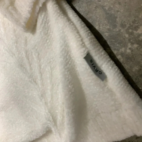 NWT ORVIS Sweater Womens Large Chenille Textured Knit Rib Trim Pullover Cream - Picture 4 of 7